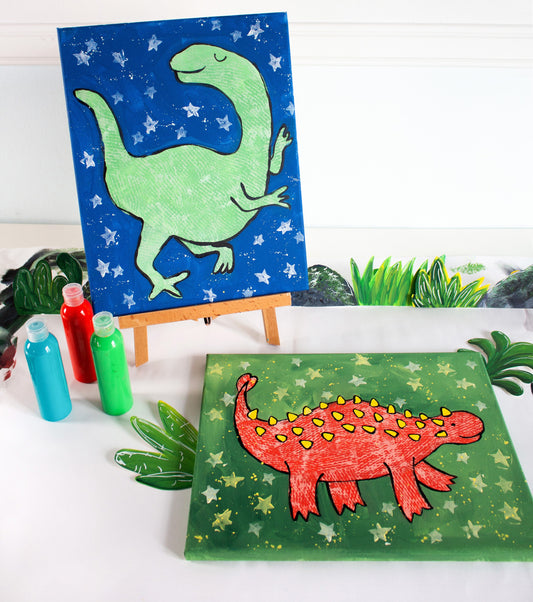 Dinosaurs & Stars Canvas Art