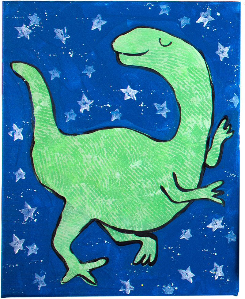 Dinosaurs & Stars Canvas Art